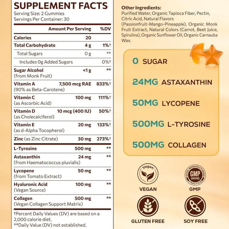 Tanning Gummies – Skin Glow & Natural Tan Support Supplement Sonocouture