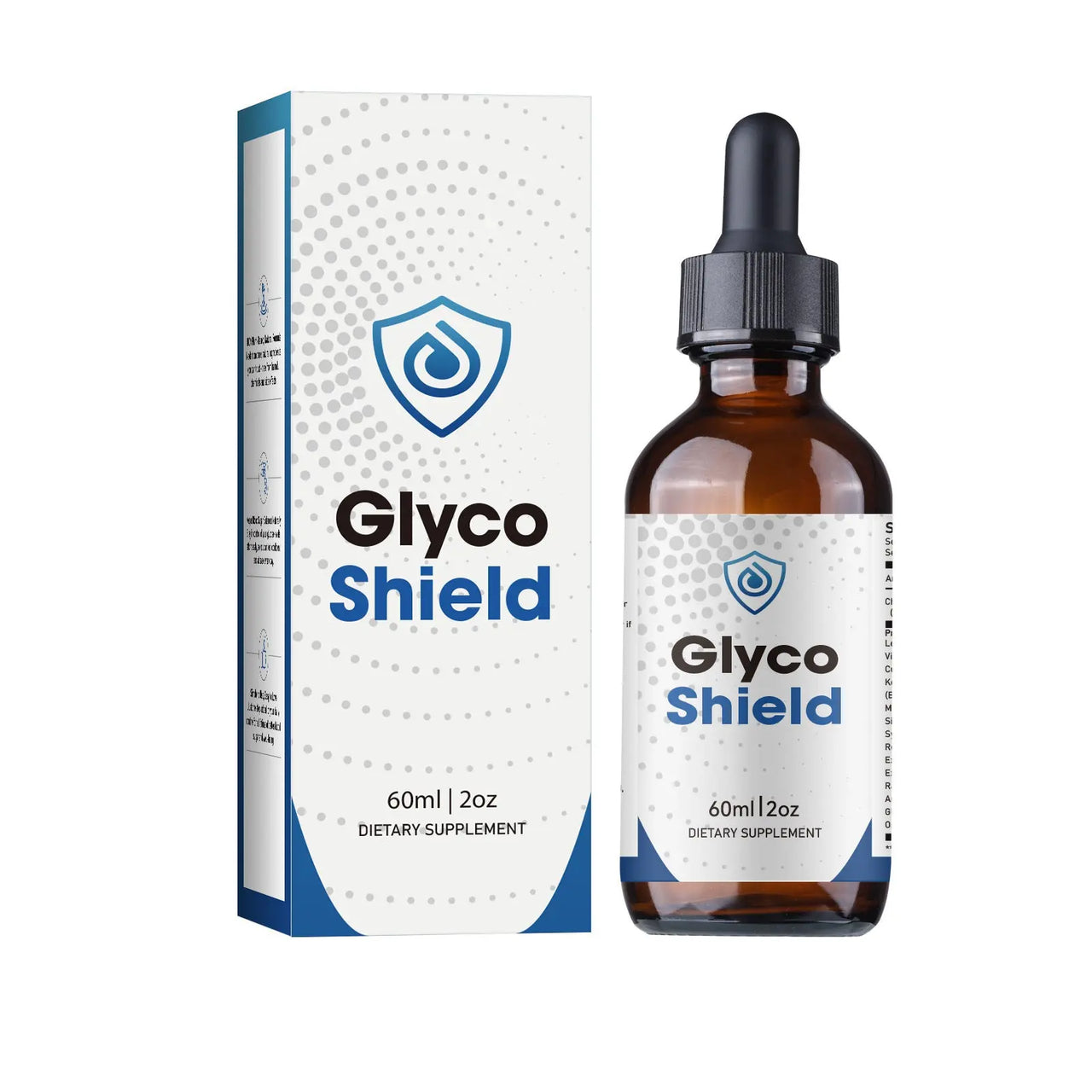 dietary supplement drops packaging with 60ml bottle included