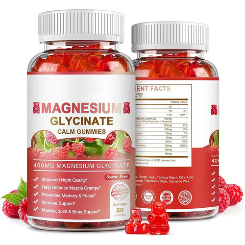 Magnesiumglycinat-Gummis für ruhigen, erholsamen Schlaf und Muskelentspannung
