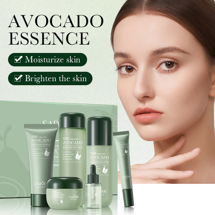 sadoer avocado moisturizing six piece skincare set
