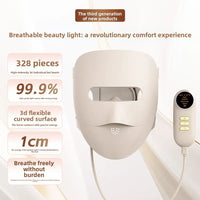 Cordless LED facial mask with adjustable intensity settings for acne and fine lines
