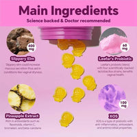 Gummies probiotiques ananas pour femmes pour la santé intestinale, la flore vaginale et le confort digestif