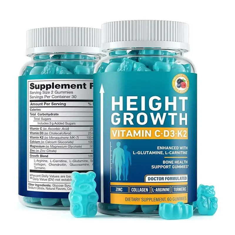 Calcium & Magnesium Height Growth Gummies with Vitamin D3 & K2 for Bone Development and Growth Support SONOCOUTURE