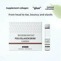 Boisson bi-compartimentée PQQ et collagène à petites molécules pour l'énergie cellulaire et le soutien anti-âge de la peau