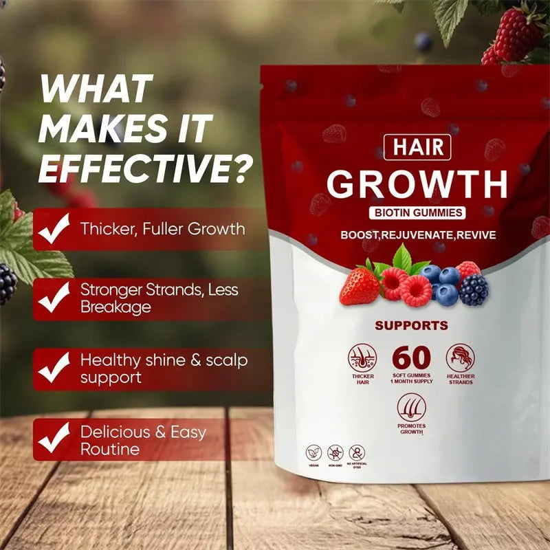 biotin hair growth gummy candy supplement