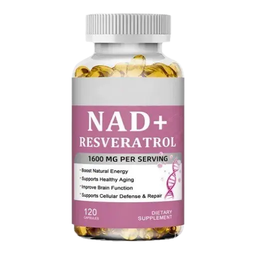 Resvératrol et NAD+ en capsules molles pour l'énergie cellulaire, la défense antioxydante et un vieillissement sain