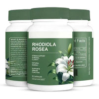Rhodiola rosea extract capsules vegan supplement for stress resilience and mental clarity