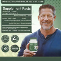 Rhodiola rosea supplement bottle with vegan-friendly capsules for balanced energy support