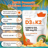 Vitamine D3 + K2 Gélules — Saveur noix de coco