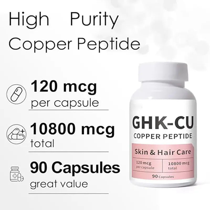 copper peptide supplement capsules with arginine and vitamins