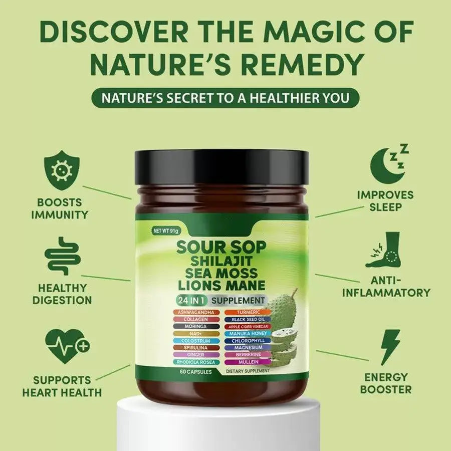 Soursop Extract Capsules for Antioxidant Support, Immune Defence and Daily Wellness Sonocouture