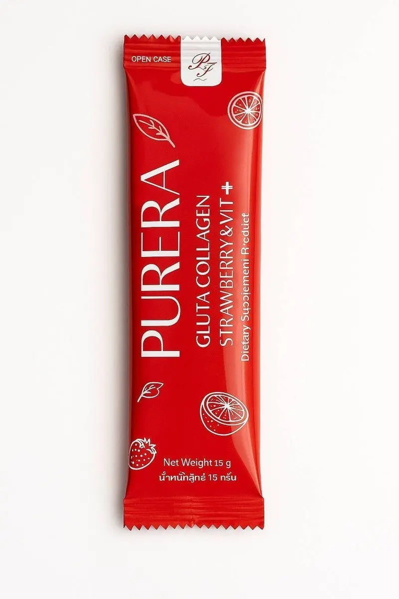 PURERA Gluta Collagen Strawberry & Vit C+ (30 Sachets) Pure Herbs